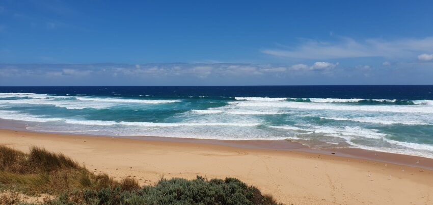 Golden sandy beach of Woolamai. This is not a swimming beach, but she sure is pretty to look at. You can go fishing here, but generally the water is too dangerous for swimming, etc.
